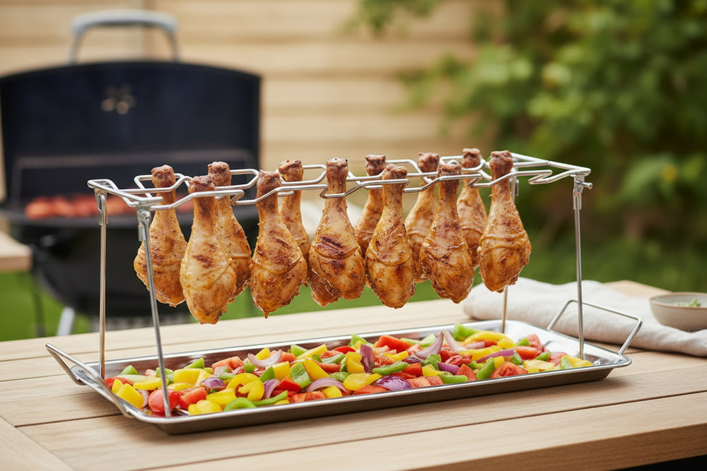 Cookinglife BBQ Kyllingevingeholder Fire & Flavour - Metal - Til 12 Stykker Grillning