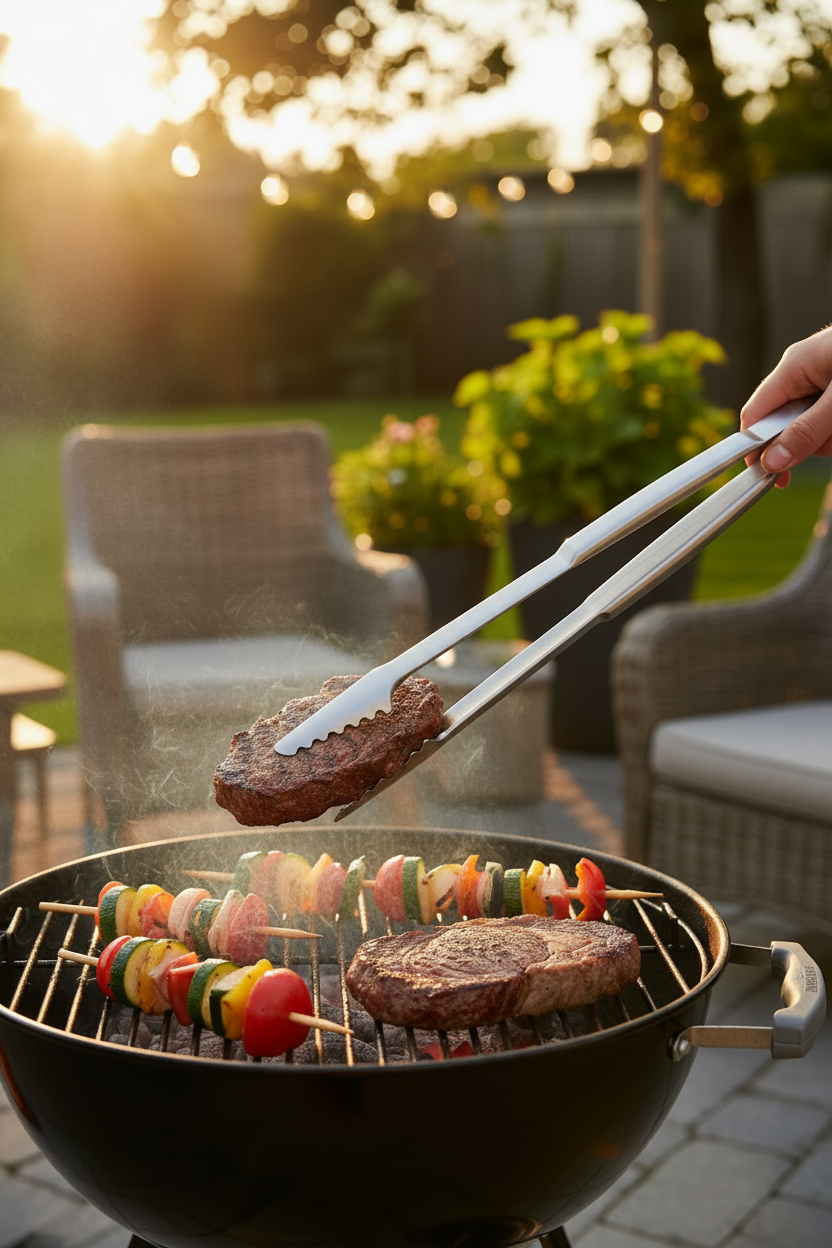 Cookinglife BBQ Tang Fire & Flavour RVS 43 cm - Grilltang for Kød og Grøntsager