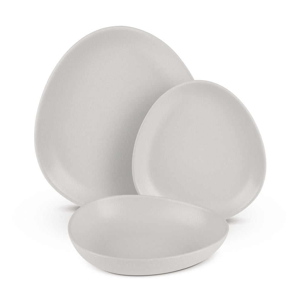 BerlingerHaus Servicesæt Mat Creme Oval - 18-Delt / 6 Personer - 6 middagstallerkener, 6 morgenmadstallerkener og 6 dybe tallerkener