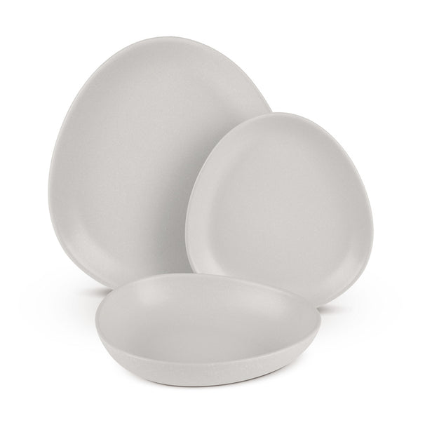 BerlingerHaus Servicesæt Mat Creme Oval - 18-Delt / 6 Personer - 6 middagstallerkener, 6 morgenmadstallerkener og 6 dybe tallerkener