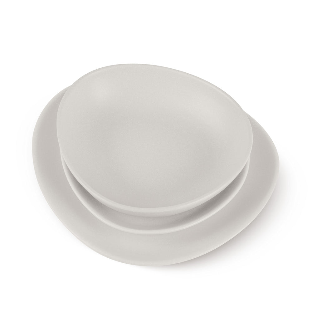 BerlingerHaus Servicesæt Mat Creme Oval - 18-Delt / 6 Personer - 6 middagstallerkener, 6 morgenmadstallerkener og 6 dybe tallerkener