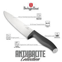 BerlingerHaus Knivsæt Mat Antracit 6-delt - Kokkekniv, Brødkniv, Santokukniv, Kontorkniv, Skærekkniv & Mini Santokukniv