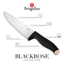 BerlingerHaus Knivblok Sort Roséguld 6-delt - Kokkekniv, Brødkniv, Santokukniv, Skærekniv & Skrællekniv