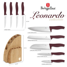 BerlingerHaus Knivblok Mat Bordeaux 10-delt - Kokkekniv, Brødkniv, Santokukniv, Skærekniv, Skrællekniv & 4 Steakknive