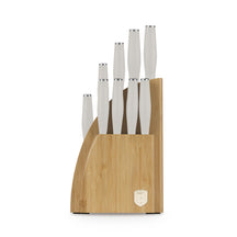 BerlingerHaus Knivblok Mat Creme 10-delt - Kokkekniv, Brødkniv, Santokukniv, Universalkniv, Skrellekniv & 4 Steakknive
