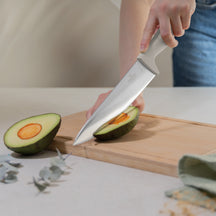 BerlingerHaus Knivblok Mat Creme 10-delt - Kokkekniv, Brødkniv, Santokukniv, Universalkniv, Skrellekniv & 4 Steakknive