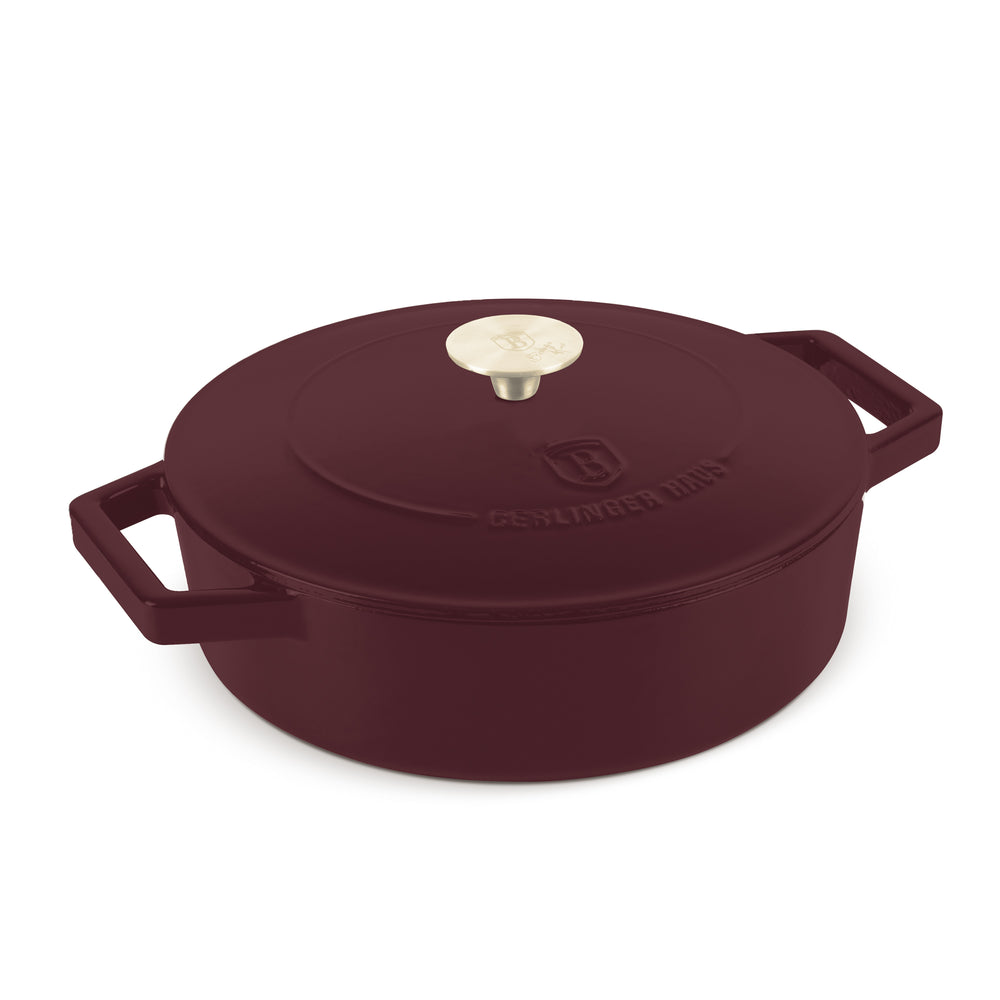 BerlingerHaus Sauteerpande Mat Bordeaux - Gussejern - ø 26 cm - egnet til alle varmekilder - emaljeret non-stick belægning