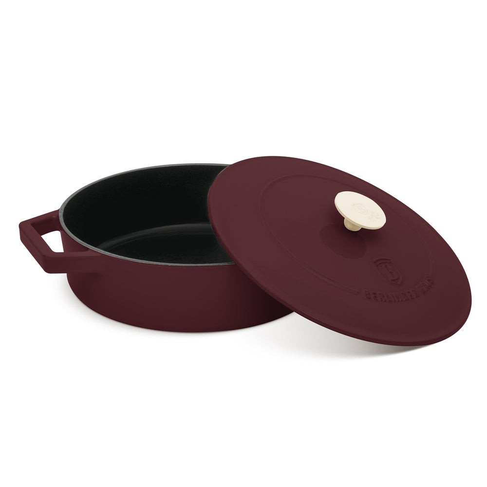 BerlingerHaus Sauteerpande Mat Bordeaux - Gussejern - ø 26 cm - egnet til alle varmekilder - emaljeret non-stick belægning