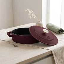 BerlingerHaus Sauteerpande Mat Bordeaux - Gussejern - ø 26 cm - egnet til alle varmekilder - emaljeret non-stick belægning