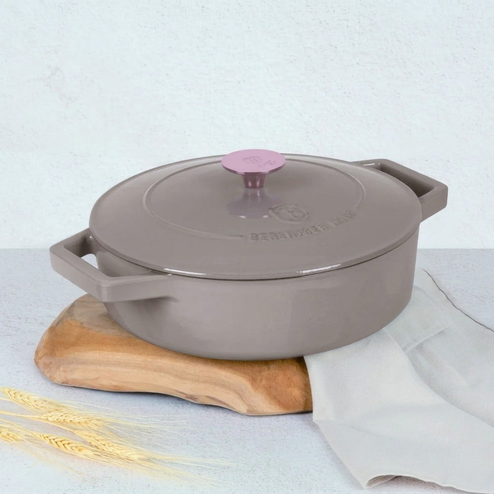 BerlingerHaus Sauteerpande Taupe - Støbejern - ø 26 cm - egnet til alle varmekilder - emaljeret non-stick belægning