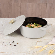 BerlingerHaus Stegegryde Mat Crème - Støbejern - ø 24 cm - egnet til alle varmekilder - emaljeret non-stick belægning