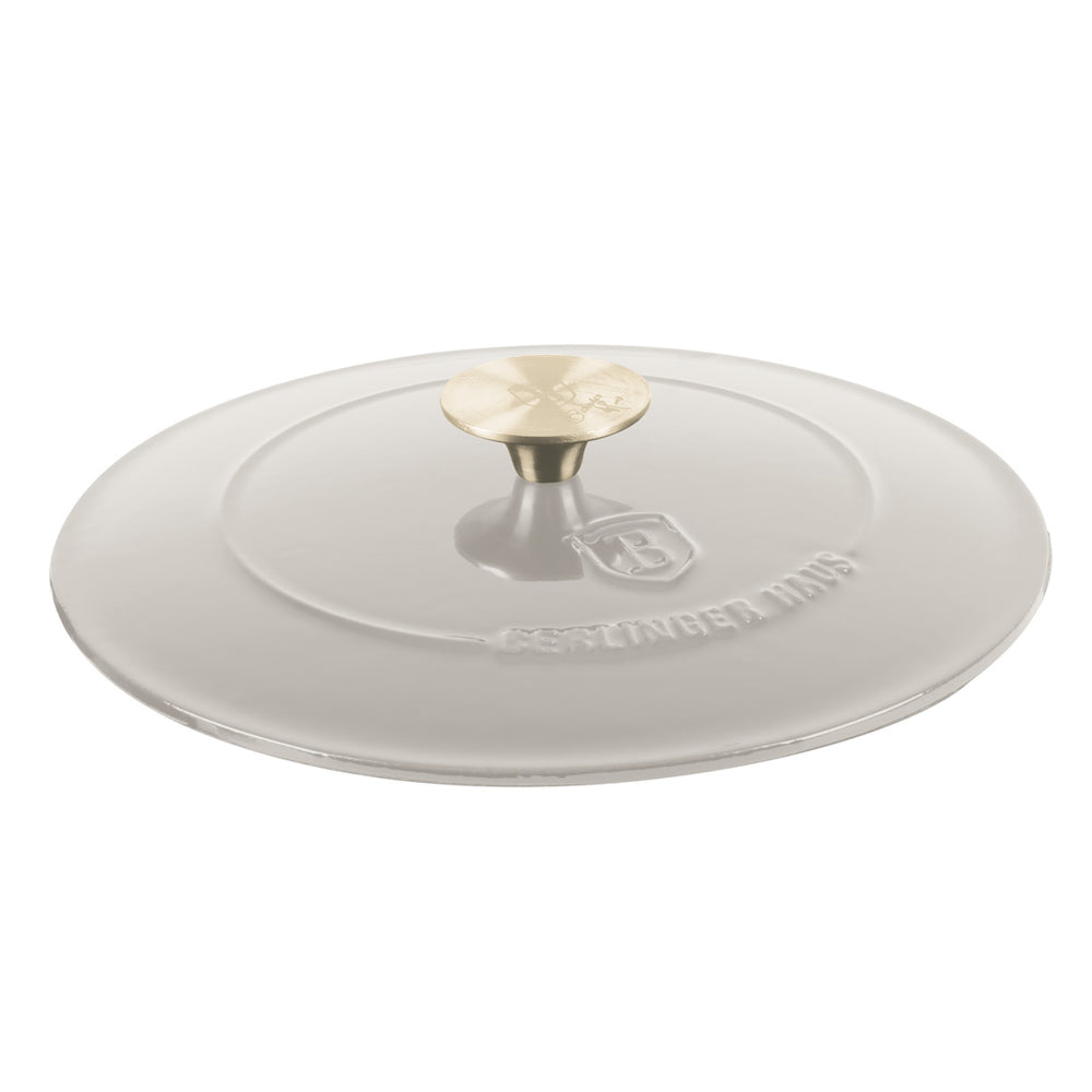 BerlingerHaus Stegegryde Mat Crème - Støbejern - ø 24 cm - egnet til alle varmekilder - emaljeret non-stick belægning