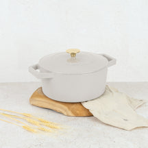 BerlingerHaus Stegegryde Mat Crème - Støbejern - ø 24 cm - egnet til alle varmekilder - emaljeret non-stick belægning