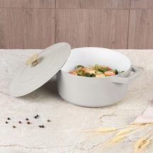 BerlingerHaus Stegegryde Mat Crème - Støbejern - ø 24 cm - egnet til alle varmekilder - emaljeret non-stick belægning