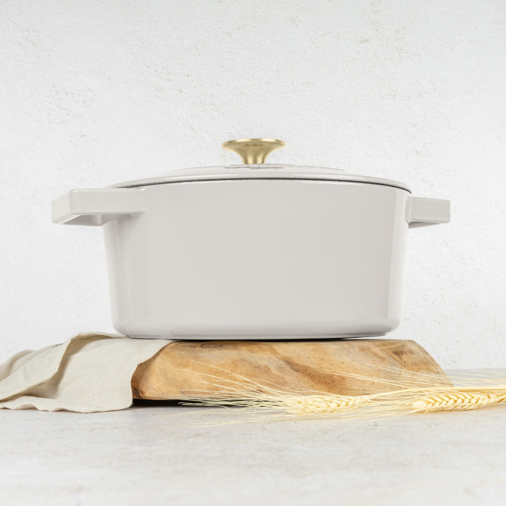 BerlingerHaus Stegegryde Mat Crème - Støbejern - ø 24 cm - egnet til alle varmekilder - emaljeret non-stick belægning