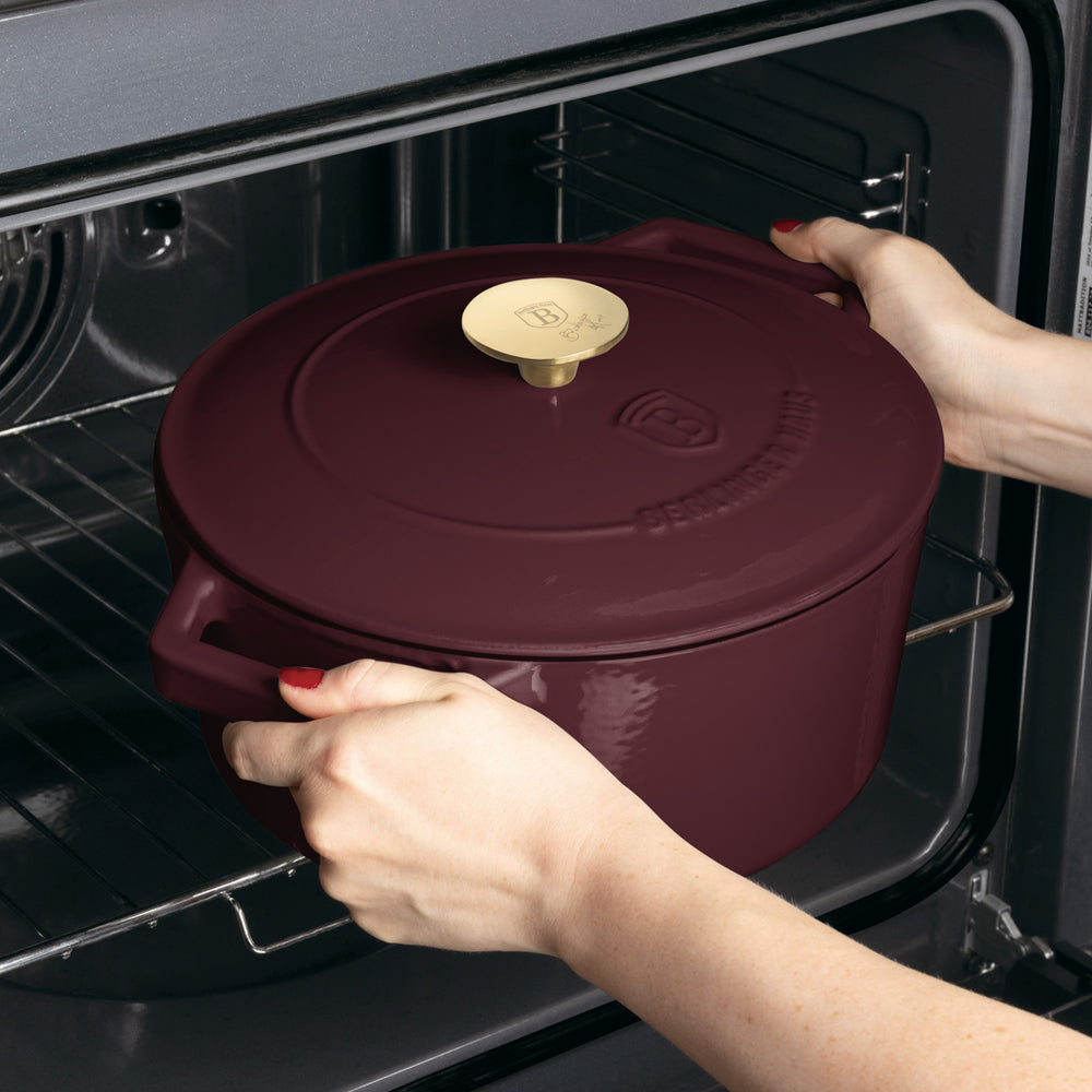 BerlingerHaus Gryde Mat Bordeaux - Gussejern - ø 24 cm - egnet til alle varmekilder - emaljeret non-stick belægning