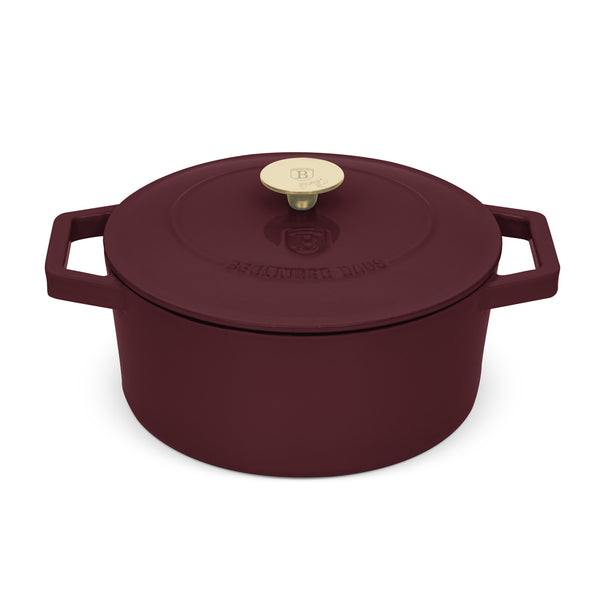 BerlingerHaus Gryde Mat Bordeaux - Gussejern - ø 24 cm - egnet til alle varmekilder - emaljeret non-stick belægning