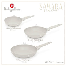 BerlingerHaus Stegepandesæt Mat Creme 3-Delt - ø 20, 24 & 28 cm - egnet til alle varmekilder - standard non-stick belægning