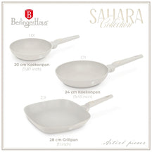 BerlingerHaus Stegepandssæt Mat Creme 3-Delt - Stegepande ø 20 & 24 cm, Grillpande 28 cm - Egnet til alle varmekilder