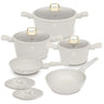 BerlingerHaus Pandesæt Mat Creme 7-Delig - Kogepande ø 20, 24, 28 cm & Stegepande ø 20, 24 cm - egnet til alle varmekilder