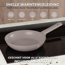 BerlingerHaus Grydesæt Taupe 11-Delt - Kogepande ø 20, 24, 28 cm, Stegepande ø 24, 28 cm & Kasserolle ø 16 cm - egnet til alle varmekilder