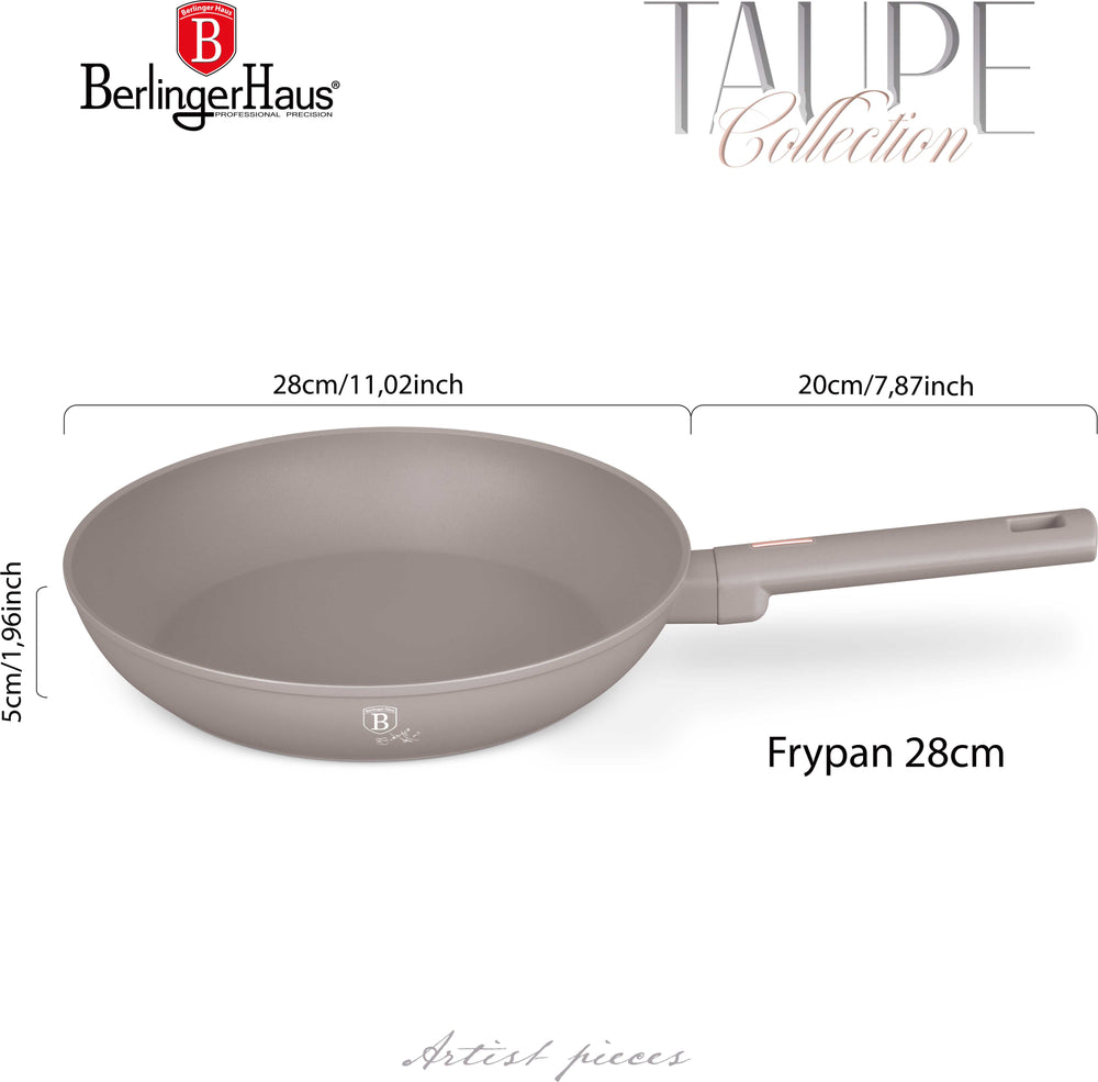 BerlingerHaus Stegepande Taupe ø 28 cm - egnet til alle varmekilder - standard non-stick belægning