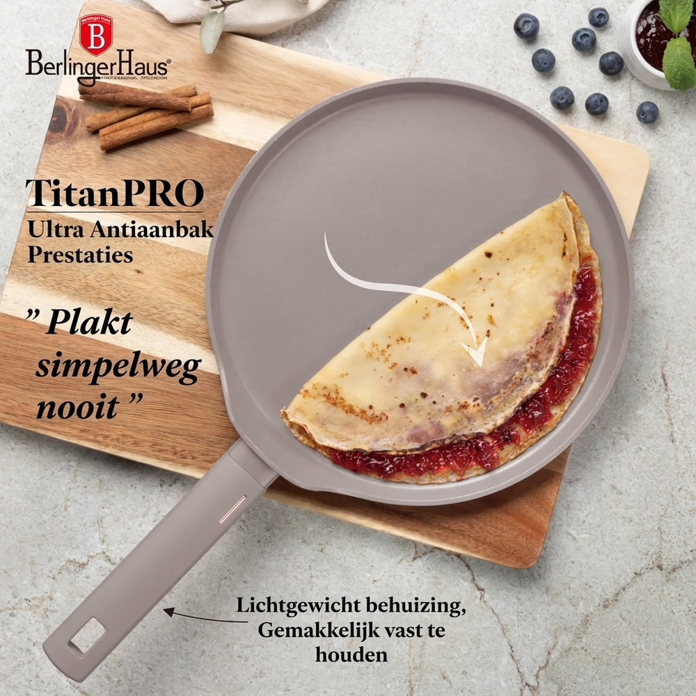 BerlingerHaus Pandekagepande Taupe ø 28 cm - egnet til alle varmekilder - standard non-stick belægning