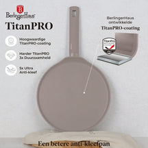 BerlingerHaus Pandekagepande Taupe ø 28 cm - egnet til alle varmekilder - standard non-stick belægning