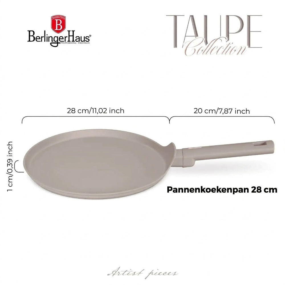 BerlingerHaus Pandekagepande Taupe ø 28 cm - egnet til alle varmekilder - standard non-stick belægning