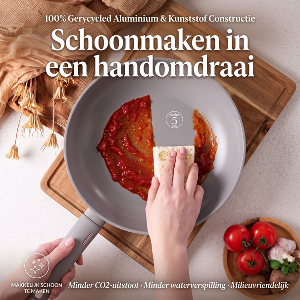 BerlingerHaus Wokpande Taupe ø 28 cm - egnet til alle varmekilder - standard non-stick belægning