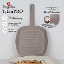 BerlingerHaus Grillpande Taupe 28 x 28 cm - egnet til alle varmekilder - standard non-stick belægning