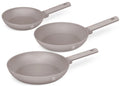 BerlingerHaus Stegepandesæt Taupe 3-Delt - ø 20, 24 & 28 cm - egnet til alle varmekilder - standard non-stick belægning