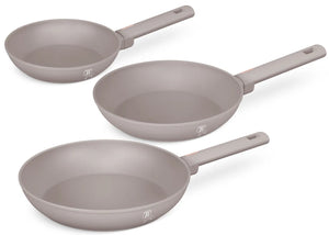 BerlingerHaus Stegepandesæt Taupe 3-Delt - ø 20, 24 & 28 cm - egnet til alle varmekilder - standard non-stick belægning