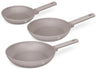 BerlingerHaus Stegepandesæt Taupe 3-Delt - ø 20, 24 & 28 cm - egnet til alle varmekilder - standard non-stick belægning