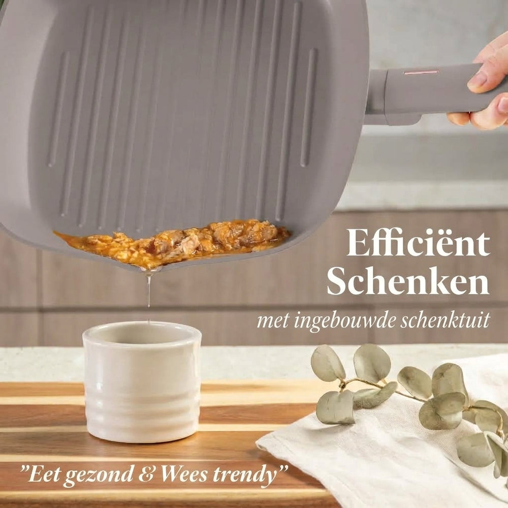 BerlingerHaus Grillpande Taupe 28 x 28 cm - egnet til alle varmekilder - standard non-stick belægning
