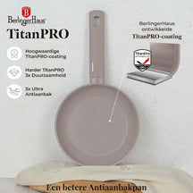 BerlingerHaus Stegepande Taupe ø 24 cm - egnet til alle varmekilder - standard non-stick belægning