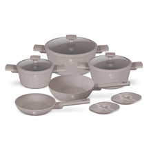 BerlingerHaus Pandesæt Taupe 7-Delt - Kogepande ø 20, 24, 28 cm & Stegepande ø 20, 24 cm - egnet til alle varmekilder