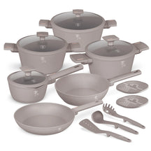 BerlingerHaus Grydesæt Taupe 11-Delt - Kogepande ø 20, 24, 28 cm, Stegepande ø 24, 28 cm & Kasserolle ø 16 cm - egnet til alle varmekilder