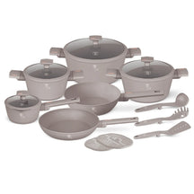 BerlingerHaus Grydesæt Taupe 11-Delt - Kogepande ø 20, 24, 28 cm, Stegepande ø 24, 28 cm & Kasserolle ø 16 cm - egnet til alle varmekilder