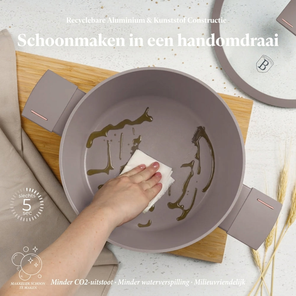 BerlingerHaus Grydesæt Taupe 11-Delt - Kogepande ø 20, 24, 28 cm, Stegepande ø 24, 28 cm & Kasserolle ø 16 cm - egnet til alle varmekilder