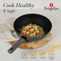BerlingerHaus Wokpande Mat Antracit ø 28 cm - egnet til alle varmekilder - standard non-stick belægning