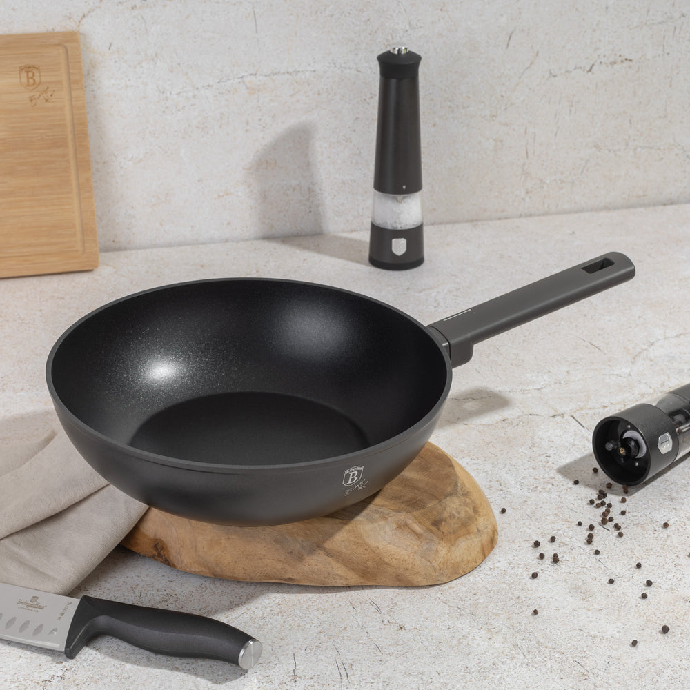 BerlingerHaus Wokpande Mat Antracit ø 28 cm - egnet til alle varmekilder - standard non-stick belægning