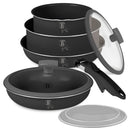 BerlingerHaus Pandesæt Click-it Mat Antracit 6-delt - Kogepande ø 16 & 20 cm, Stegepande ø 20 & 24 cm - egnet til alle varmekilder