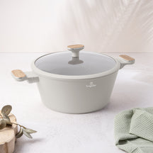 BerlingerHaus Pandesæt Nordic Mat Creme 11-Delig - Kogepande ø 20, 24, 28 cm, Stegepande ø 24, 28 cm & Kasserolle ø 16 cm - egnet til alle varmekilder