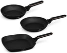 BerlingerHaus Stegepandesæt Sort Roséguld 3-Delt - ø 20, 24 & 28 cm - egnet til alle varmekilder - standard non-stick belægning
