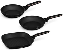BerlingerHaus Stegepandesæt Sort Roséguld 3-Delt - ø 20, 24 & 28 cm - egnet til alle varmekilder - standard non-stick belægning