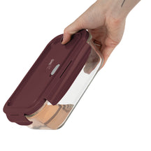 BerlingerHaus Glas Opbevaringsbokse Mat Bordeaux - 3-delt - 570 ml, 840 ml & 1.18 Liter
