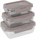 BerlingerHaus Glas Opbevaringsbokse Taupe - 3-delt - 570 ml, 840 ml & 1,18 Liter