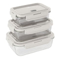 BerlingerHaus Glas Opbevaringsbokse Mat Creme - 3-delt - 570 ml, 840 ml & 1,18 Liter