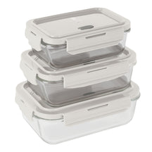 BerlingerHaus Glas Opbevaringsbokse Mat Creme - 3-delt - 570 ml, 840 ml & 1,18 Liter